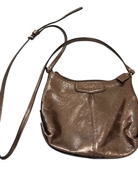 Metallic Coach crossbody hobo bag